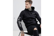 River Island hoodie with carpe noctem print in black